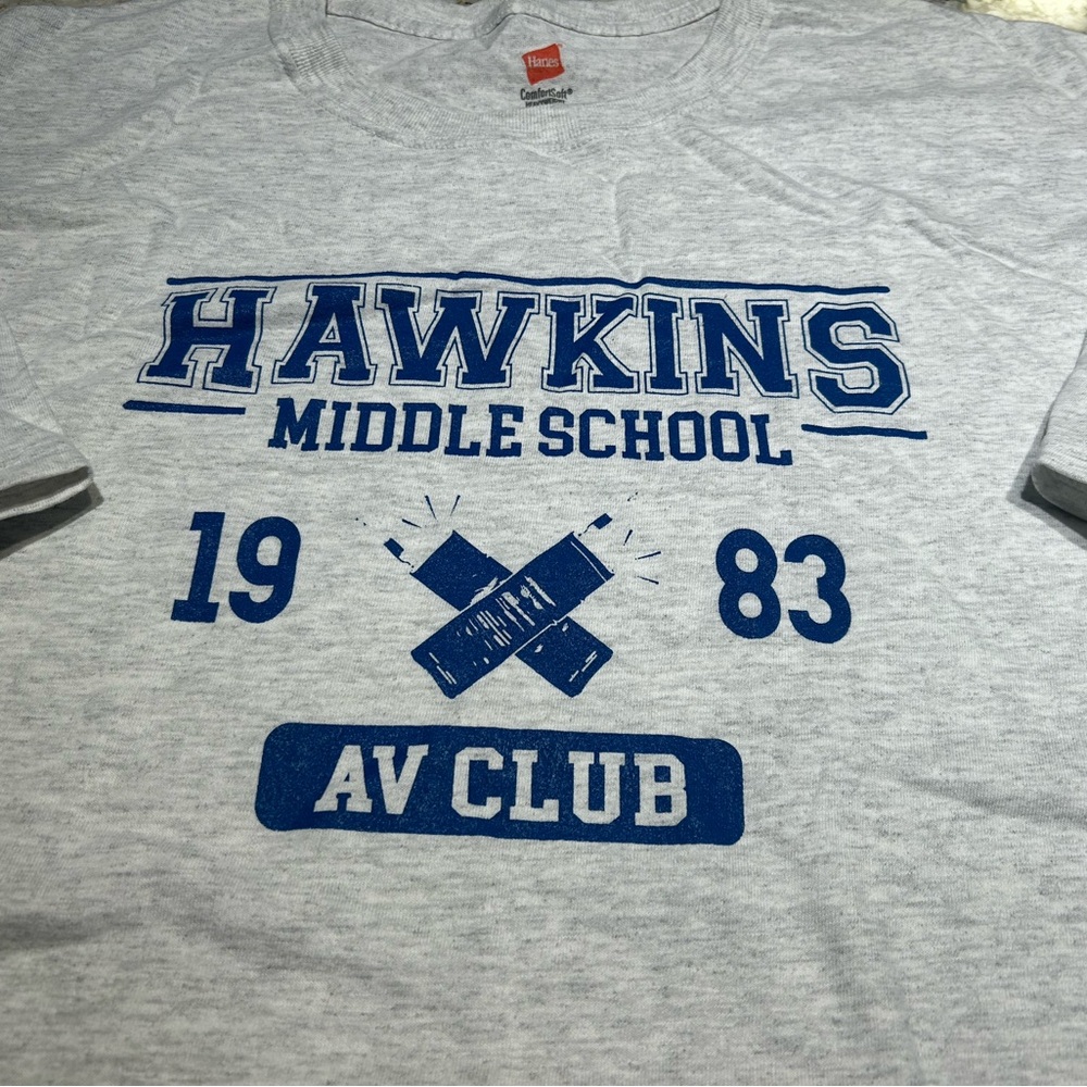 HAWKINS AV CLUB Stranger Things unisex tee - fan art
